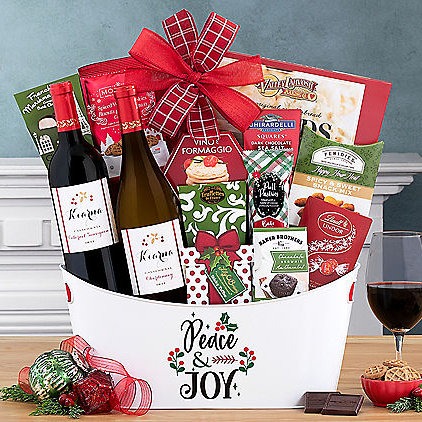 Red and White Wine Gift Basket