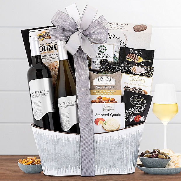 Sterling Vintner's Duet: Gourmet Wine Gift Basket
