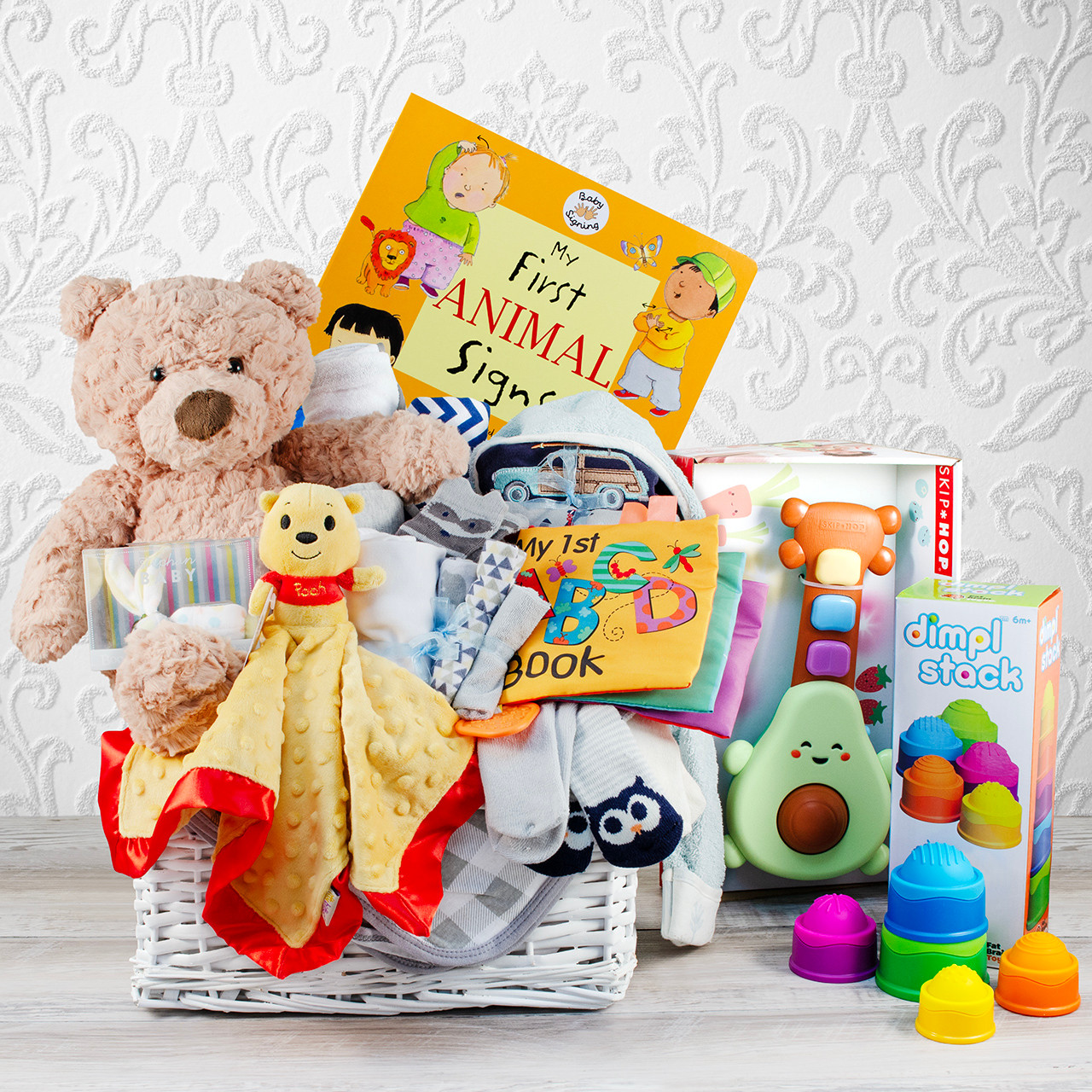 Grand Welcome: Baby Boy Gift Basket