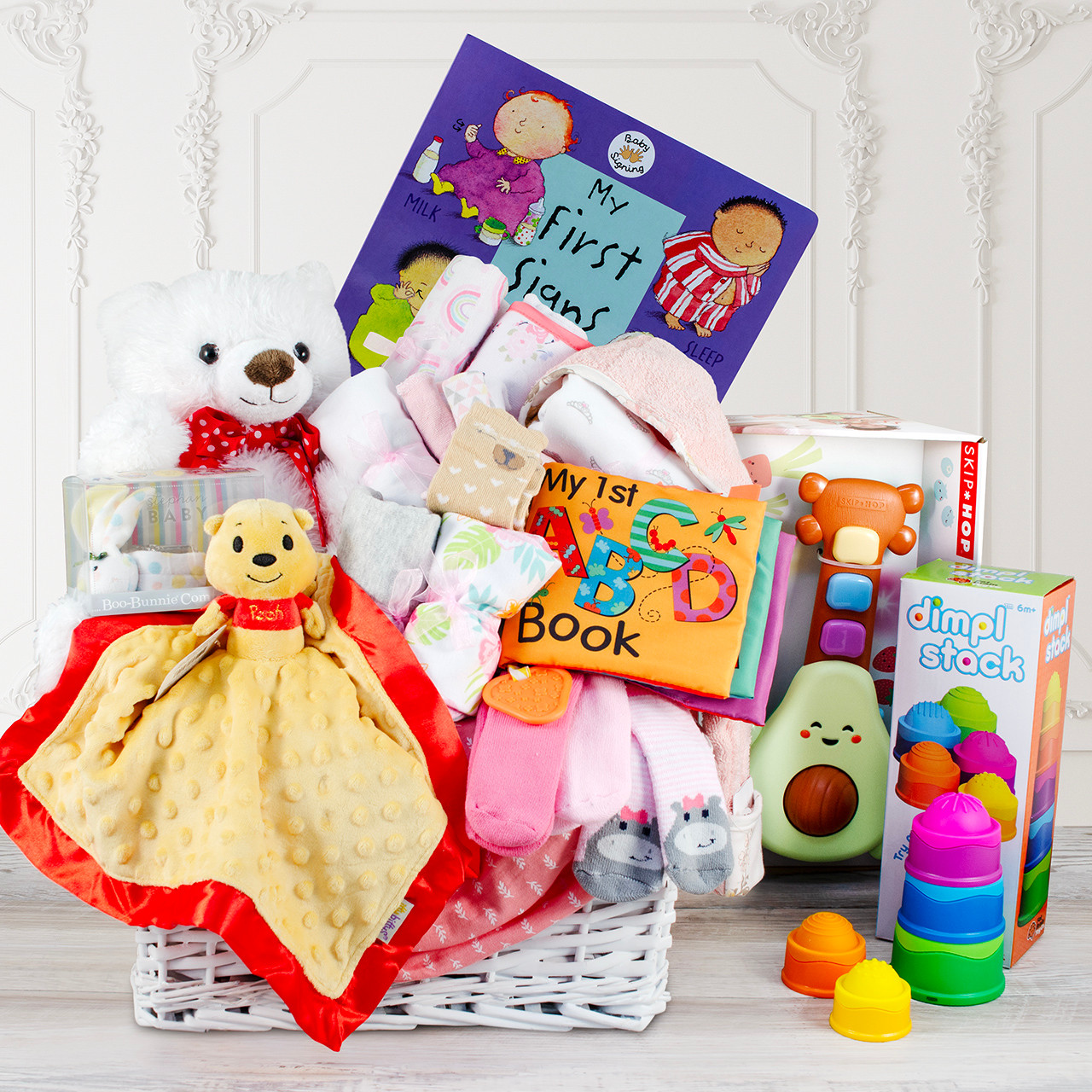 Grand Welcome: Baby Girl Gift Basket