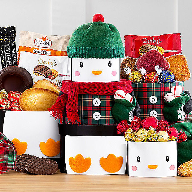 Festive Penguin: Christmas Holiday Gift Tower