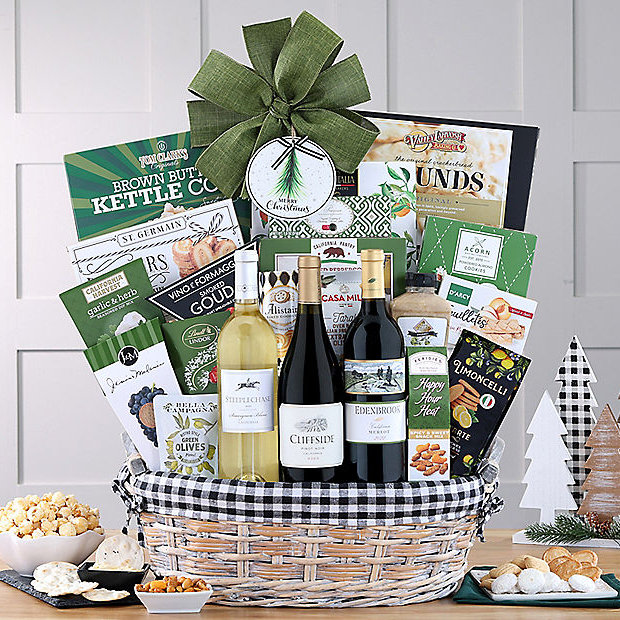 Merry Christmas Trio: Wine Gift Basket