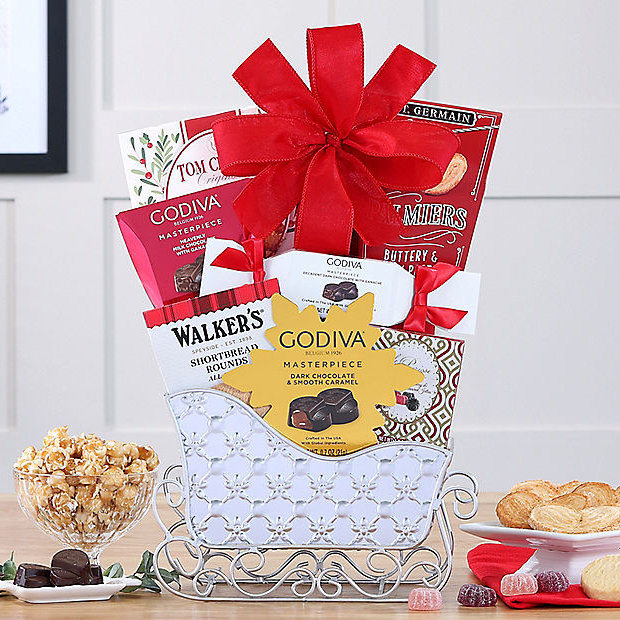 Godiva Truffle & Cocoa: Holiday Sleigh Gift Basket