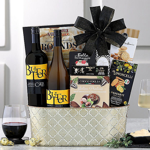 Butter Red & White Duet: Gourmet Wine Basket