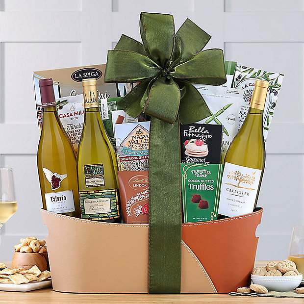 Chardonnay Trio: Gourmet Wine Basket
