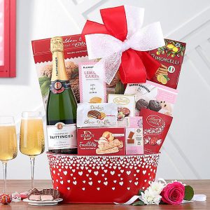 Taittinger Brut La Francaise: Valentine's Day Champagne Gift Basket