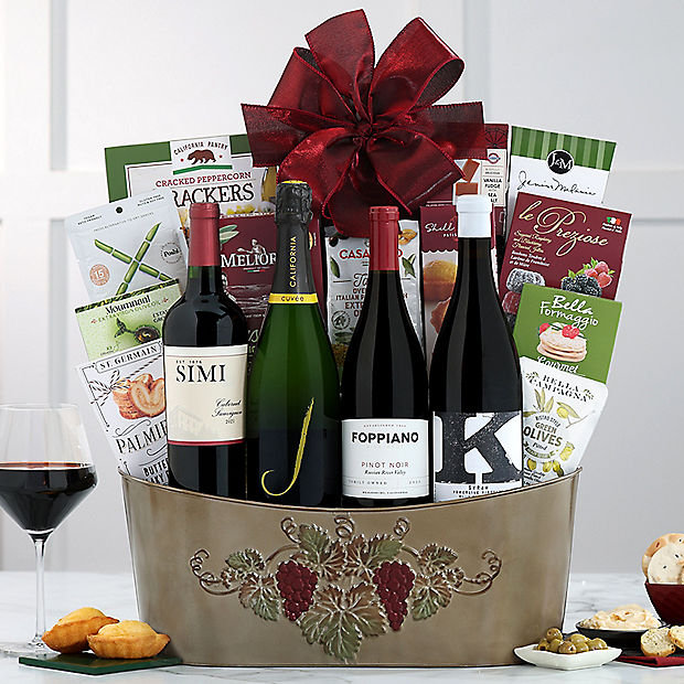 Vineyard Collection: Red & White Gift Basket