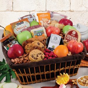 Bountiful Farmhouse Feast: Fruit & Snacks Gift Basket